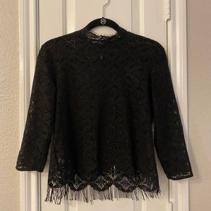 Black lace long sleeve blouse